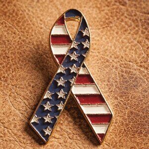 American Flag Stars & Stripes Vintage Cause Ribbon